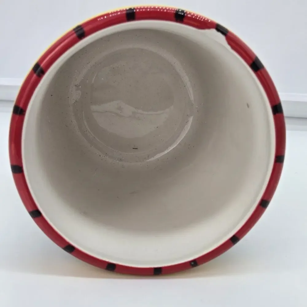 Hausenware Handpainted Clay Jalapeno Open Crock Utensil Holder Red Yellow 7x5